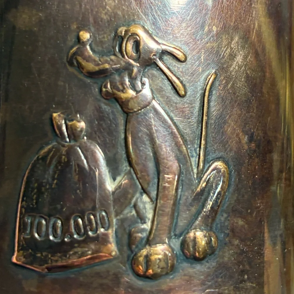 Rare Vintage Nickel Silver Pluto Coin Bank with Key, Excellent Condition